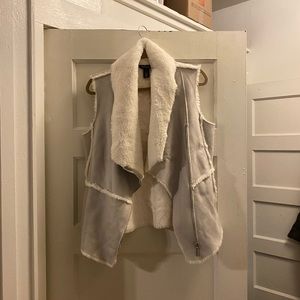 Suede and fur vest